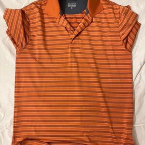 Orange striped Brooks Brothers polo